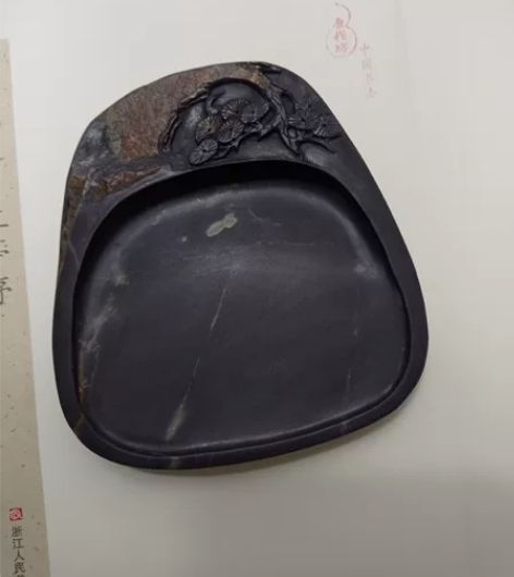 端砚麻子坑，松鹤砚，90年代工艺厂出口回流...