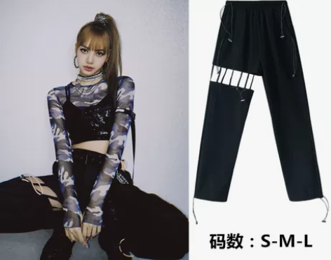 blackpink同款lisa原宿破洞镂空...