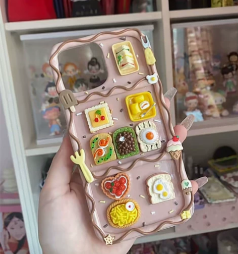 《接》奶油胶diy手机壳制作 娃娃可以自己...