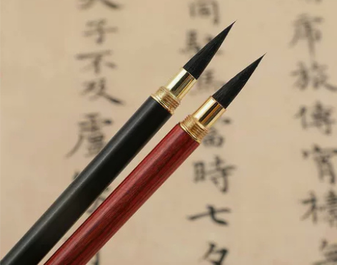 檀木戴帽纯紫毫小楷毛笔,高档精品小楷毛笔紫...