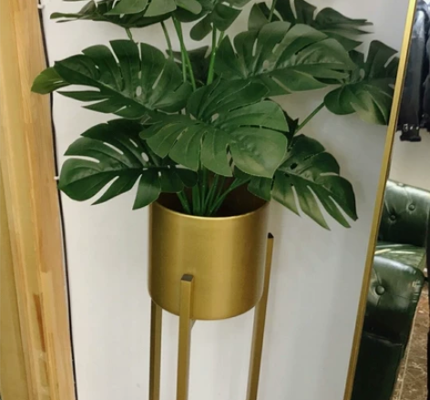 【送花篮】仿真龟背竹盆栽送花篮28.5元包...