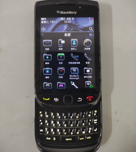 黑莓9800，滑盖触屏全键盘手机，相机打不...