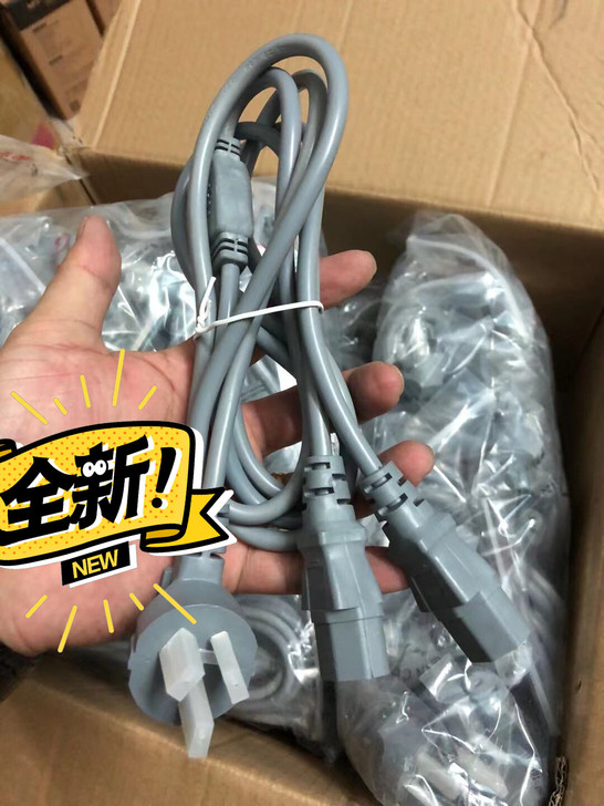 1.8米电源线 双头一拖二电脑主机显示器供...