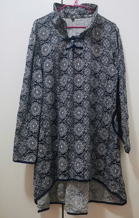青花瓷图案亚麻衣服民族风复古民国风衣服，北...
