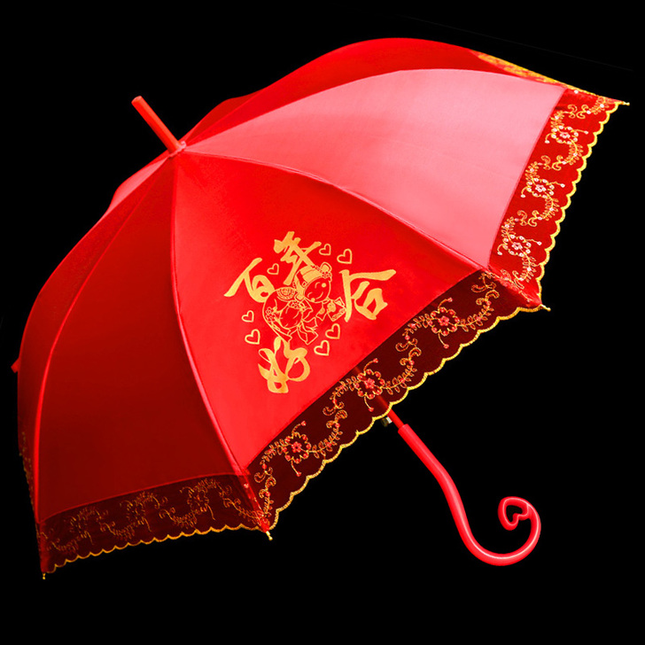 【便宜转】红雨伞婚庆结婚出门用红色伞新娘伞...