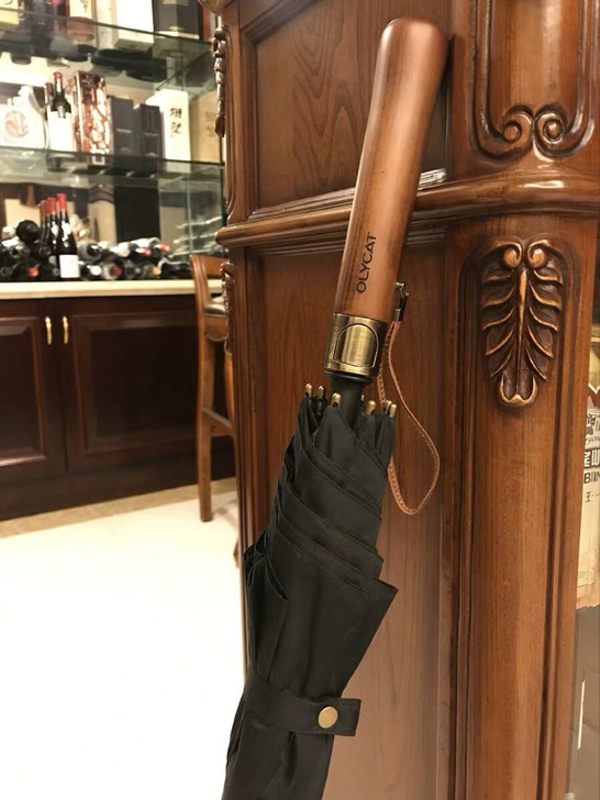 高端绅士超大暴雨专用抗风长柄雨伞