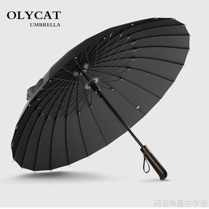 OLYCAT创意复古木柄24骨长柄伞男女手...