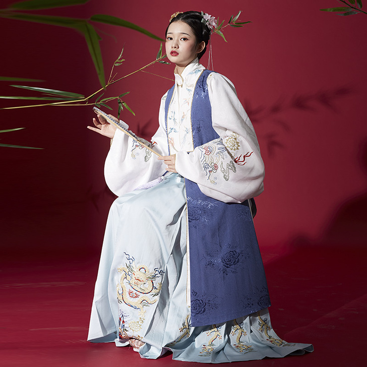 【百鸟朝凤比甲】慕仙姿汉服明制比甲L码，没...