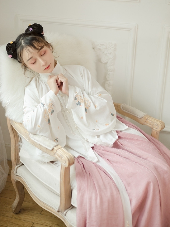 立领襦裙汉服女明制秋冬原创汉服立领琵琶袖对...