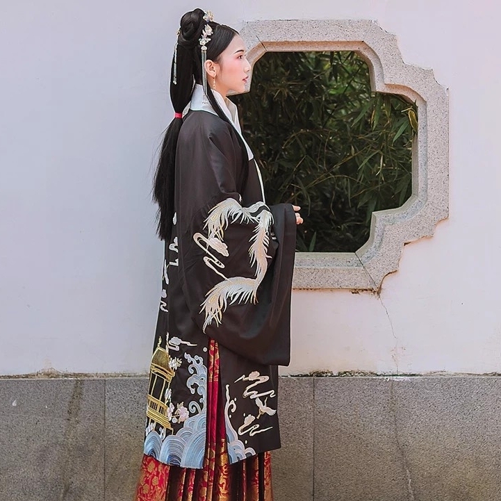 云鹤游汉服女中国风汉衣晟道原创汉服重工刺绣...