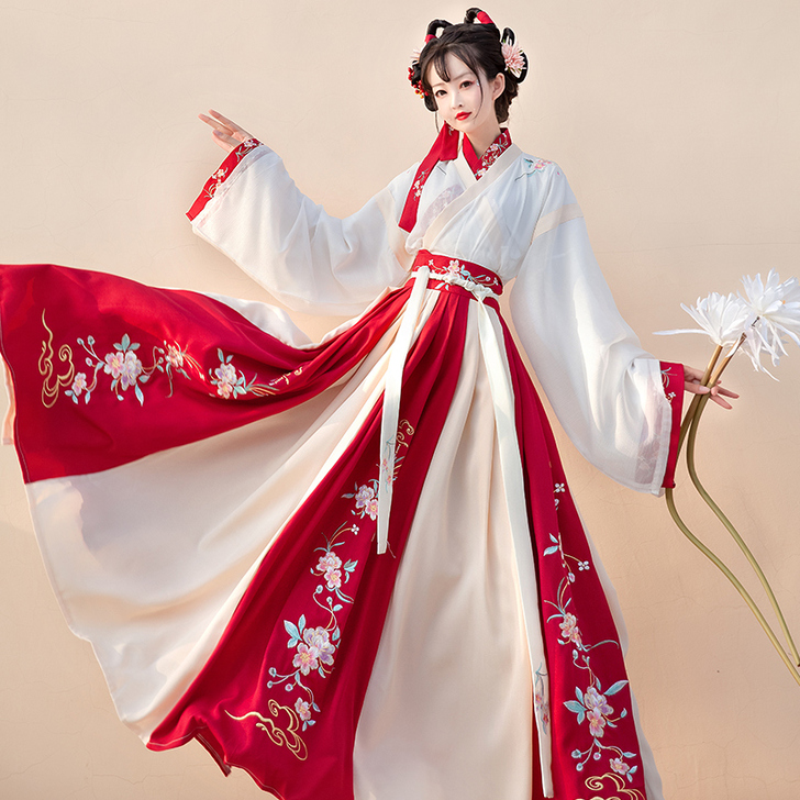 汉服女正品原创中国风晋制齐腰襦裙春秋全套超...