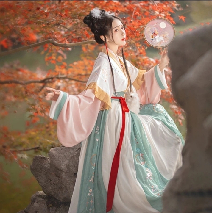 醉雨朵-兔莲语汉服女正品原创中国风白菜晋制...