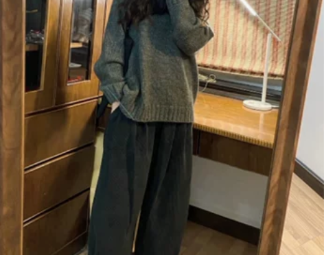 休闲裤女小个子春秋宽松显瘦胖妹妹mm直筒灯...