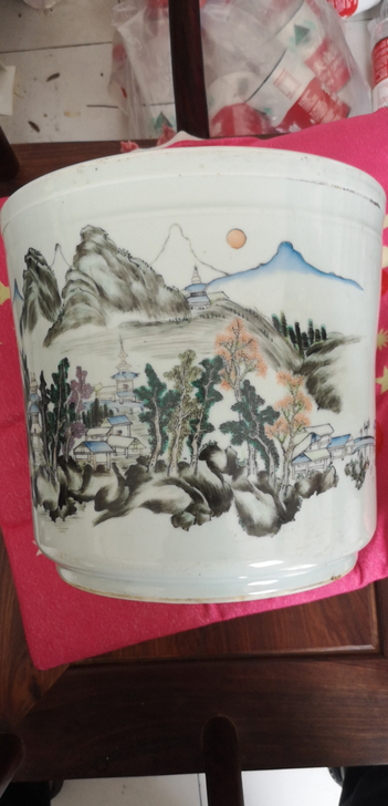晚清民国 名家作品 浅降山水香炉 难得全品...