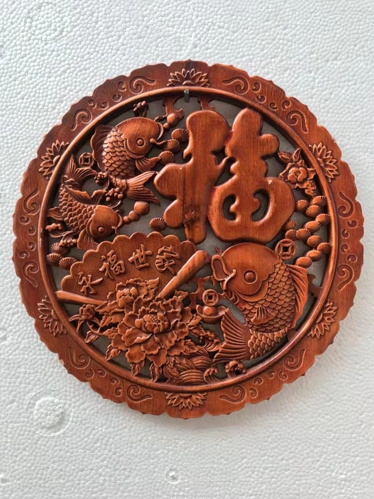 处理一批木雕装饰画木雕福字挂件香樟木实木雕...