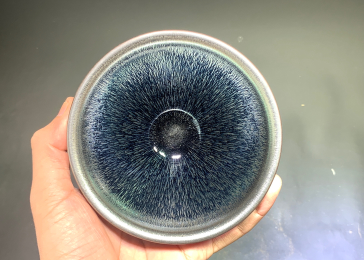 仿古银毫建盏宋式点茶大束口茶杯主人杯