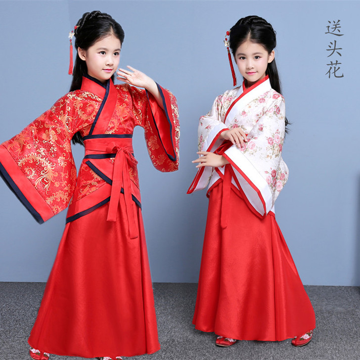 儿童古装仙女装汉表演出服（无头花），尺码1...