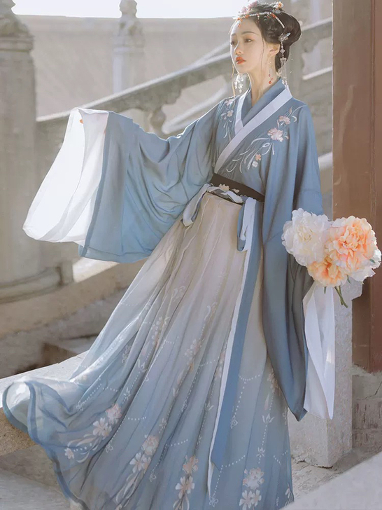 【桔屿梧桐落】汉服女中国风交领大袖齐腰襦裙...