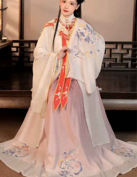 原创汉服女明制立领长衫薄款云肩日常春夏