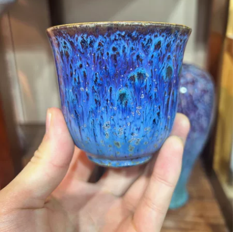 正玉铜彩釉色国大师王现锋主人杯,风铃杯 全...