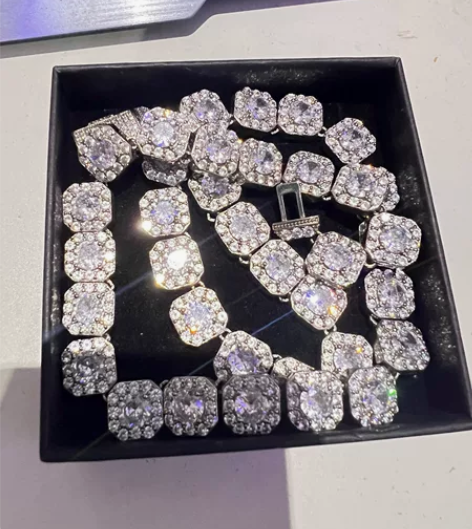 王琳凯GAI同款Rap嘻哈饰品ice锁骨链...