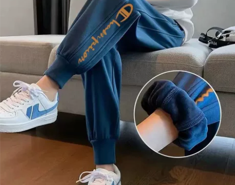 加绒运动裤女2022冬季新款哈伦卫裤宽松显...