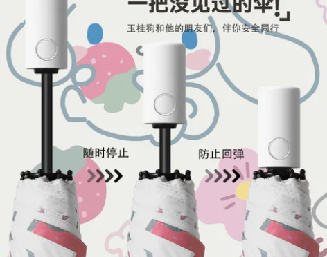 玉桂狗太阳伞防晒防紫外线儿童自动雨伞男女学...
