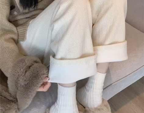 麦穗雪尼尔加绒阔腿裤，尺码可选 垂坠感一级...