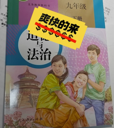 初中政治 九年级下册道德与法治全新，今天翻...