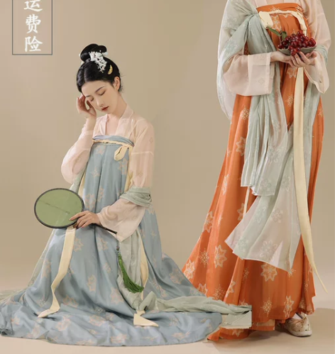 原创汉服女唐制齐胸衫裙仙气复原印花款春夏