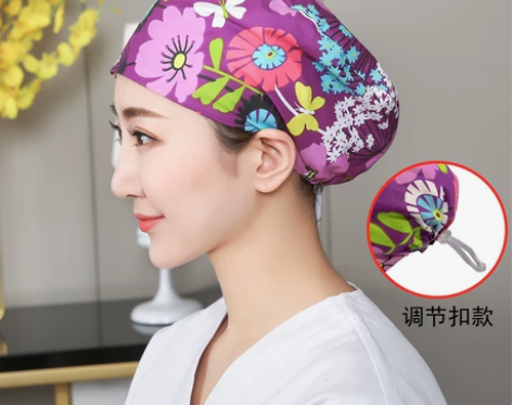 护士花帽厨房油烟帽美容牙科月子包头帽可来样...