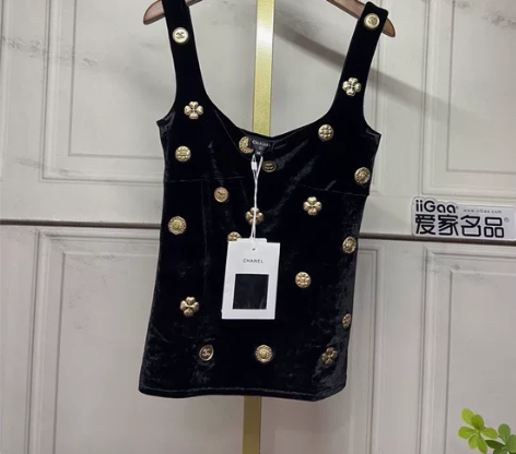 Chanel香奈儿女士城堡系列金币丝绒背心...