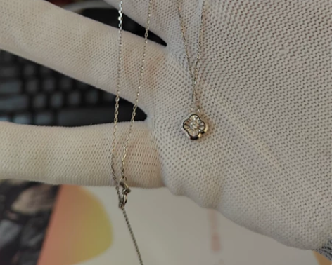 老凤祥18K钻石套链,银色,尺寸可调节,克...