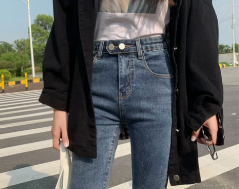 【狂欢价】牛仔裤女2021秋冬新款春秋高腰...