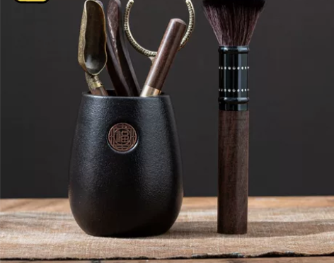 茶馆不做了，黑檀木天福茶道六君子套装泡茶工...