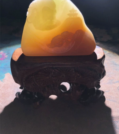 新疆和田玉达摩把件摆件手工雕玉件和田玉糖白...