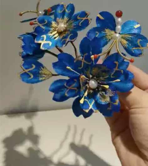 汉服头饰 非遗绒花 视频中的一大支 ...