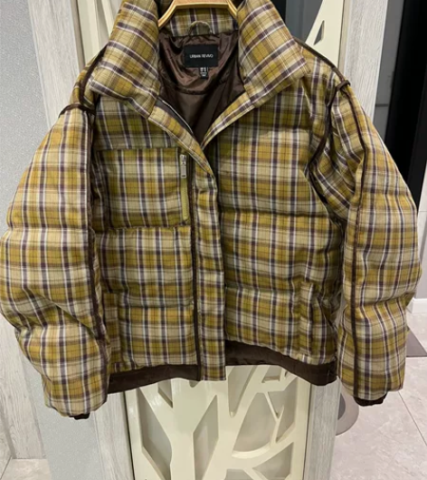 UR男士羽绒服,格纹羽绒服M码175,90...