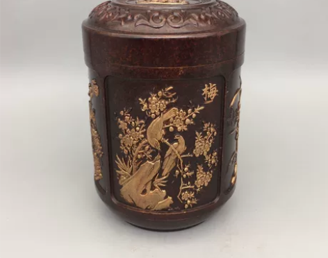 古玩铜器收藏，梅兰竹菊茶叶罐，工艺精湛 ，...