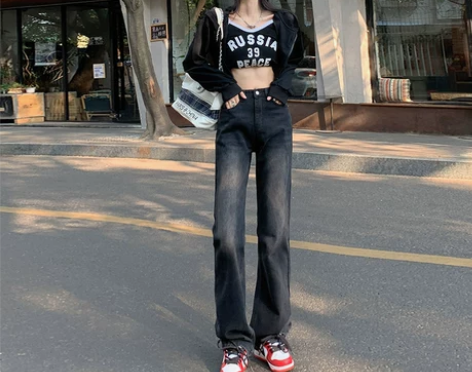 【国庆价】poyz宽松阔腿牛仔裤女2022...