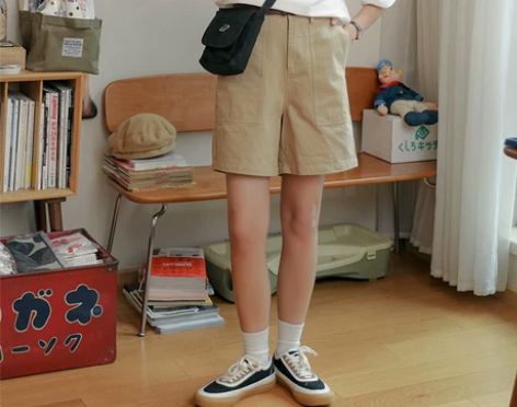 工装短裤女夏2021新款薄款宽松百搭日系休...