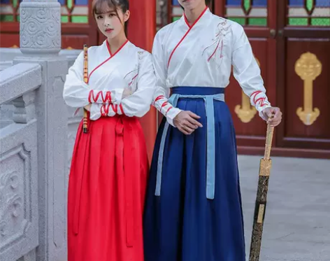 汉服女中国风学生班服毕业照古风男武侠风古装...