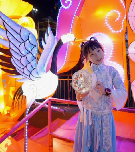 青花瓷女童汉服唐装高领刺绣套装裙装民族风蓝...