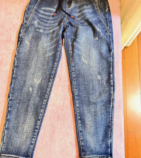 加绒牛仔裤 Xl码 裤长95cm 过年时实...