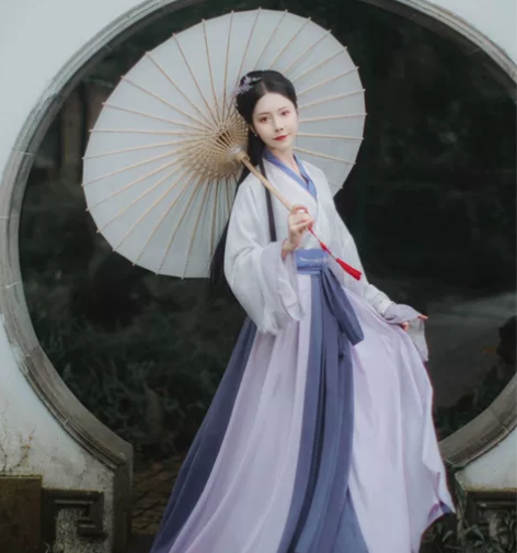 十九觅[思露]原创晋制交领交窬裙半身裙汉服...