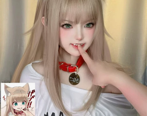40原猫娘cos卫衣网红纯欲棉T恤项圈漫画...