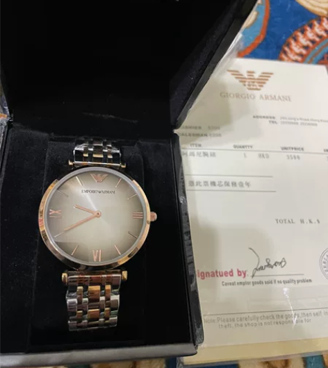 阿玛尼正品钢带手表 全新 膜都没有撕 证书...