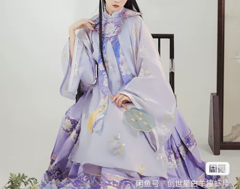 耀春画扇(瑶池)汉服女原创正品明制云肩补服...
