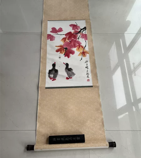 落款是娄师白老师的书画作品一副，长64厘米...