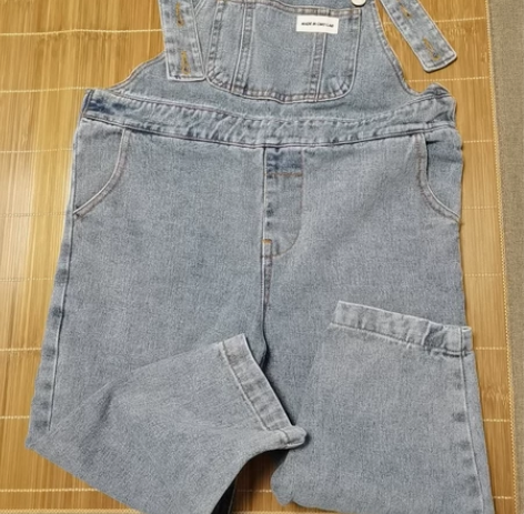 女童男童背带牛仔裤,牛仔蓝色,110码,穿...